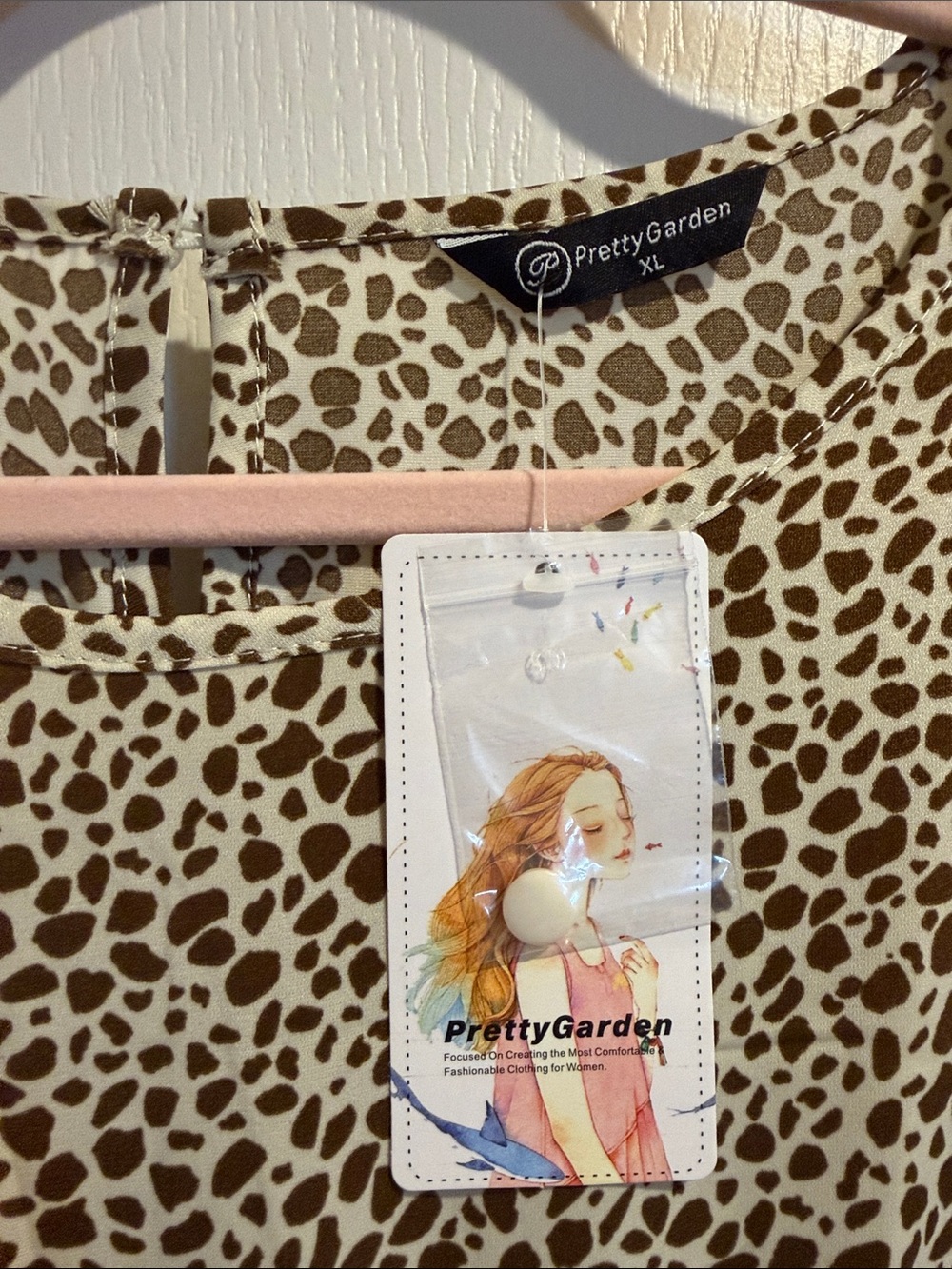 Leopard Print Tiered Midi Dress - Cream & Black - Picture 2 of 6